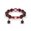 Shamballa Jewels White Gold, Ruby & 10mm Bead Braided Bracelet (Back View)