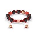 Shamballa Jewels Rose Gold Diamond Coral & Ceramic 10mm Bead Braided Bracelet (Back View)