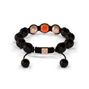 Shamballa Jewels Rose Gold SOS Diamond, Carnelian & Onyx 10mm Bead Braided Bracelet (Back View)