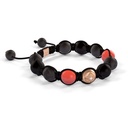 Shamballa Jewels Rose Gold, Coral & Ceramic 10mm Bead Braided Bracelet (Left View)