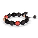 Shamballa Jewels Rose Gold, Coral & Ceramic 10mm Bead Braided Bracelet (Right View)