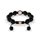 Shamballa Jewels Single Rose Gold Pave & Onyx 10mm Bead Braided Bracelet (Back View)
