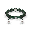 Shamballa Jewels White Gold Diamond & Green Ceramic 10mm Bead Braided Bracelet (Back View)