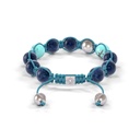 Shamballa Jewels White Gold Diamond Turquoise & Blue Sapphire 10mm Bead Braided Bracelet (Back View)