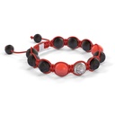 Shamballa Jewels White Gold, Coral & Ceramic 10mm Bead Braided Bracelet (Left View)