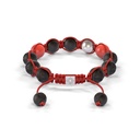Shamballa Jewels White Gold, Coral & Ceramic 10mm Bead Braided Bracelet (Back View)