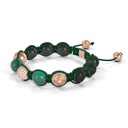 Shamballa Jewels Rose Gold Pave Diamond, Emerald & Ceramic 10mm Bead Braided Bracelet (Right View)