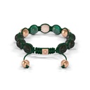 Shamballa Jewels Rose Gold Pave Diamond, Emerald & Ceramic 10mm Bead Braided Bracelet (Back View)