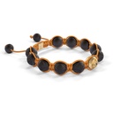 Shamballa Jewels Yellow Gold & Ceramic 10mm Bead Braided Bracelet (Left View)