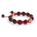 Shamballa Jewels Yellow Gold & Ceramic 10mm Bead Braided Bracelet (Left View)