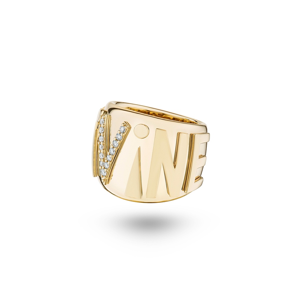 "V" Diamond Divine Play Ring #2