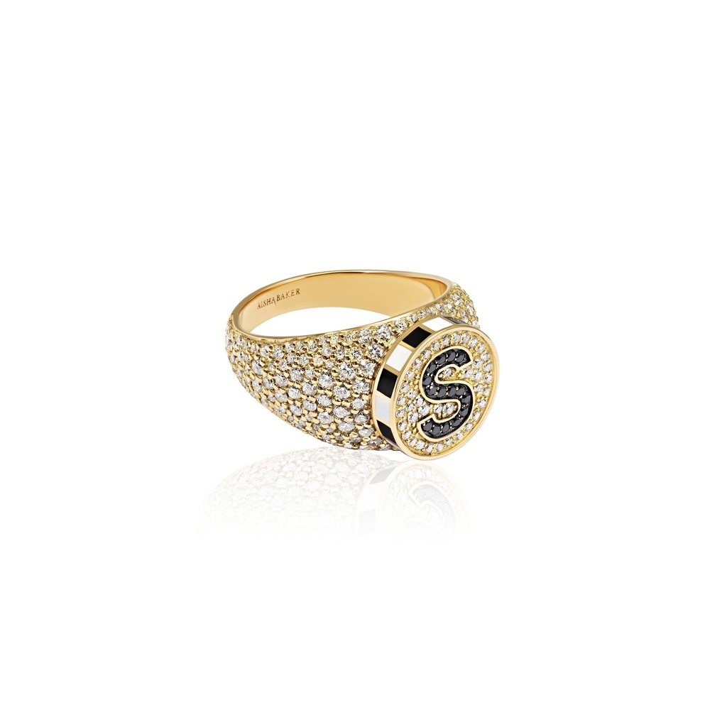 Aisha Baker Signet Dreams Diamond Yellow Gold Pinky Ring SD003_3.jpg