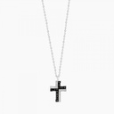 Zancan white gold necklace with cross and diamonds. #2