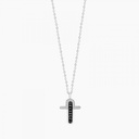 Zancan white gold necklace with cross and diamonds. #2