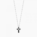 Zancan white gold necklace with cross and diamonds. #2