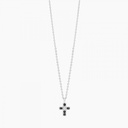 Zancan white gold necklace with cross and diamonds. #2