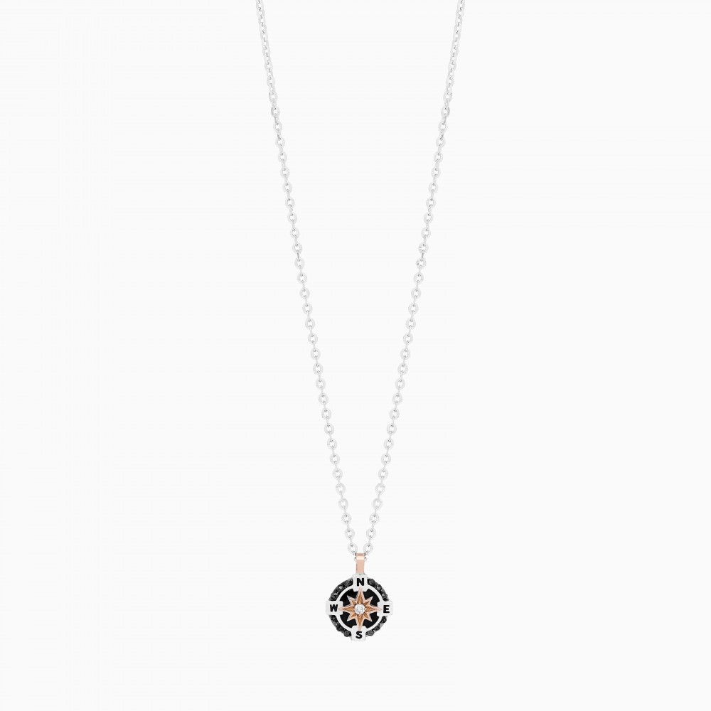 Zancan white gold necklace with iconic wind rose. #2