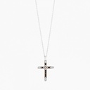 Zancan white gold necklace with cross and diamonds. #2
