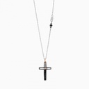 Zancan white gold necklace with cross and diamonds. #2