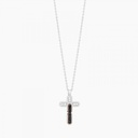 Zancan white gold necklace with cross and diamonds. #2