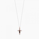 Zancan white gold necklace with cross and diamonds. #2