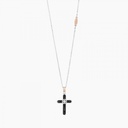 Zancan white gold necklace with cross and diamonds. #2