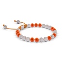 Shamballa Jewels 6mm White Gold Non-Braided Diamond & Carnelian Bracelet (Left View)