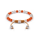 Shamballa Jewels 6mm White Gold Non-Braided Diamond & Carnelian Bracelet (Back View)