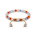 Shamballa Jewels 6mm White Gold Non-Braided Diamond, Carnelian & Aqua Bracelet (Back View)