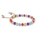 Shamballa Jewels 6mm White Gold Non-Braided Diamond, Carnelian, Aqua & Amethyst Bracelet (Left View)