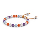 Shamballa Jewels 6mm White Gold Non-Braided Diamond, Carnelian, Aqua & Amethyst Bracelet (Right View)