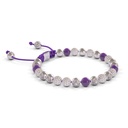 Shamballa Jewels 6mm White Gold Non-Braided Diamond & Amethyst Bracelet (Left View)