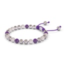 Shamballa Jewels 6mm White Gold Non-Braided Diamond & Amethyst Bracelet (Right View)