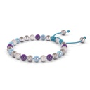 Shamballa Jewels 6mm White Gold Non-Braided Diamond, Amethyst & Aqua Bracelet (Right View)