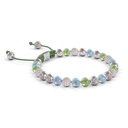 Shamballa Jewels 6mm White Gold Non-Braided Diamond, Amethyst & Green Sapphire Bracelet (Left View)