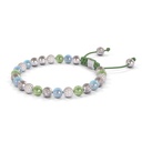 Shamballa Jewels 6mm White Gold Non-Braided Diamond, Amethyst & Green Sapphire Bracelet (Right View)