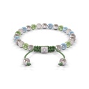 Shamballa Jewels 6mm White Gold Non-Braided Diamond, Amethyst & Green Sapphire Bracelet (Back View)