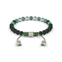 Shamballa Jewels 6mm White Gold Non-Braided Diamond, Emerald & Ceramic Bracelet (Back View)