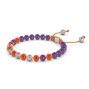 Shamballa Jewels 6mm White Gold Non-Braided Diamond, Amethyst & Carnelian Bracelet (Right View)