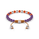 Shamballa Jewels 6mm White Gold Non-Braided Diamond, Amethyst & Carnelian Bracelet (Back View)