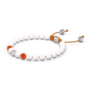 Shamballa Jewels 6mm White Gold Non-Braided Diamond, Carnelian & Ceramic Bracelet (Right View)