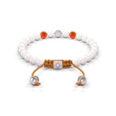Shamballa Jewels 6mm White Gold Non-Braided Diamond, Carnelian & Ceramic Bracelet (Back View)
