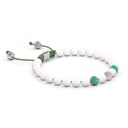 Shamballa Jewels 6mm White Gold Non-Braided Diamond, Emerald & Ceramic Bracelet (Left View)