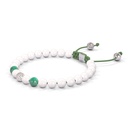 Shamballa Jewels 6mm White Gold Non-Braided Diamond, Emerald & Ceramic Bracelet (Right View)