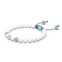 Shamballa Jewels 6mm White Gold Non-Braided Diamond, Aqua & Ceramic Bracelet (Right View)