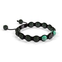 Shamballa Jewels 8mm Black Gold & Emerald Shamballa Braided Bracelet (Left View)