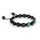 Shamballa Jewels 8mm Black Gold, Black Diamond & Emerald Shamballa Braided Bracelet (Left View)
