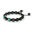 Shamballa Jewels 8mm Black Gold, Black Diamond & Emerald Shamballa Braided Bracelet (Right View)