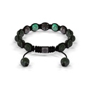 Shamballa Jewels 8mm Black Gold, Black Diamond & Emerald Shamballa Braided Bracelet (Back View)