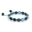 Shamballa Jewels 8mm Black Gold, Black Diamond & Aqua Shamballa Braided Bracelet (Left View)